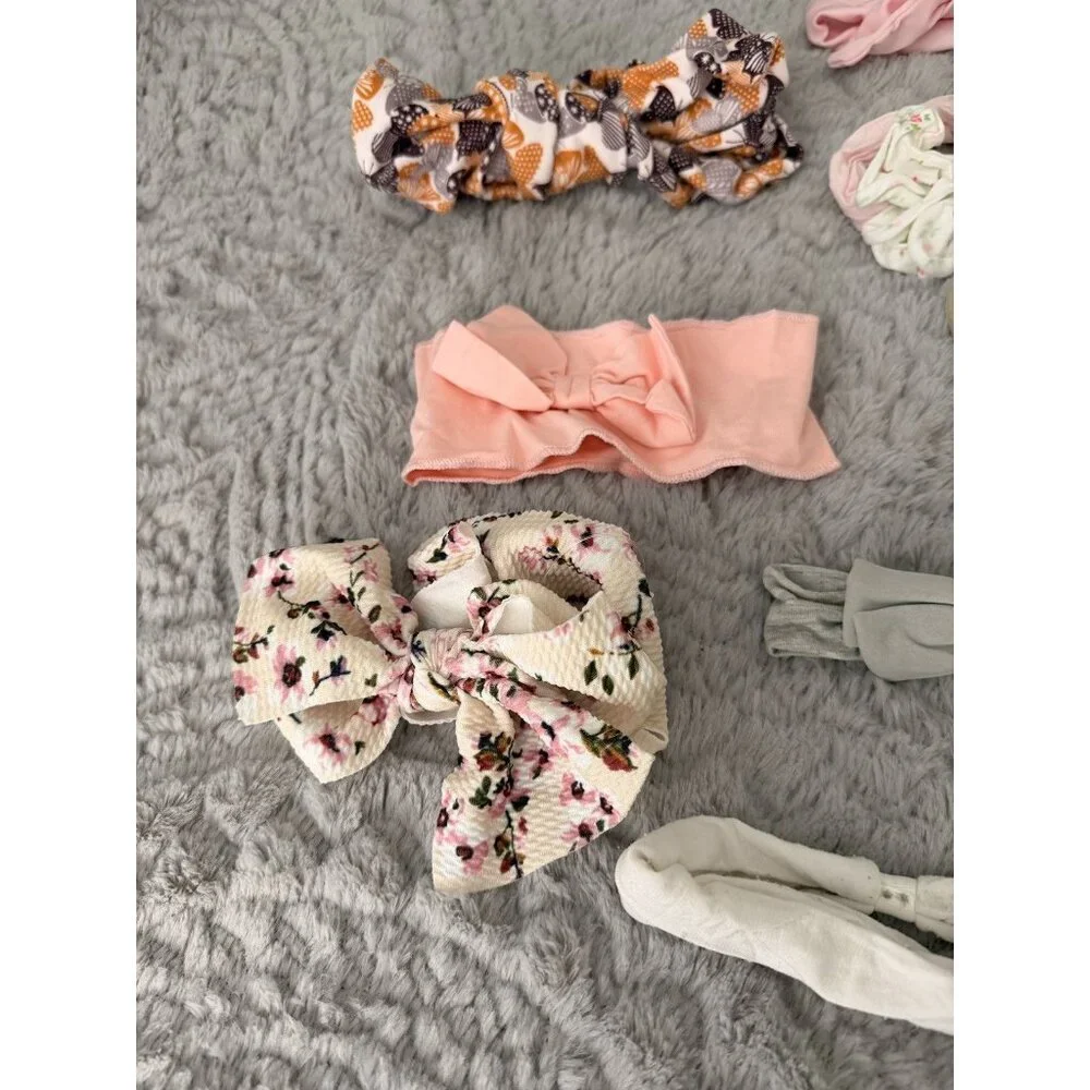 Baby Girl Headband Bow Lot 29pc Mixed Styles Nylon Floral Solid Holiday Set